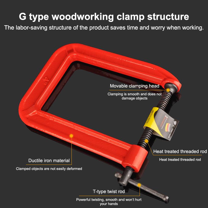 Woodworking Industries - G-Klemme, C-Klemme mit großer Reichweite, 1/1,5/2