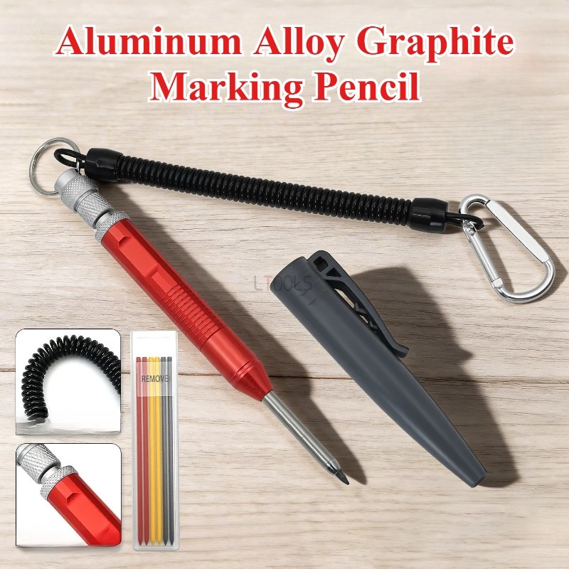 Woodworking Classes - Graphit-Markierstift mit Verriegelungsschnalle, Verlängerter Stifthalter, Robuste