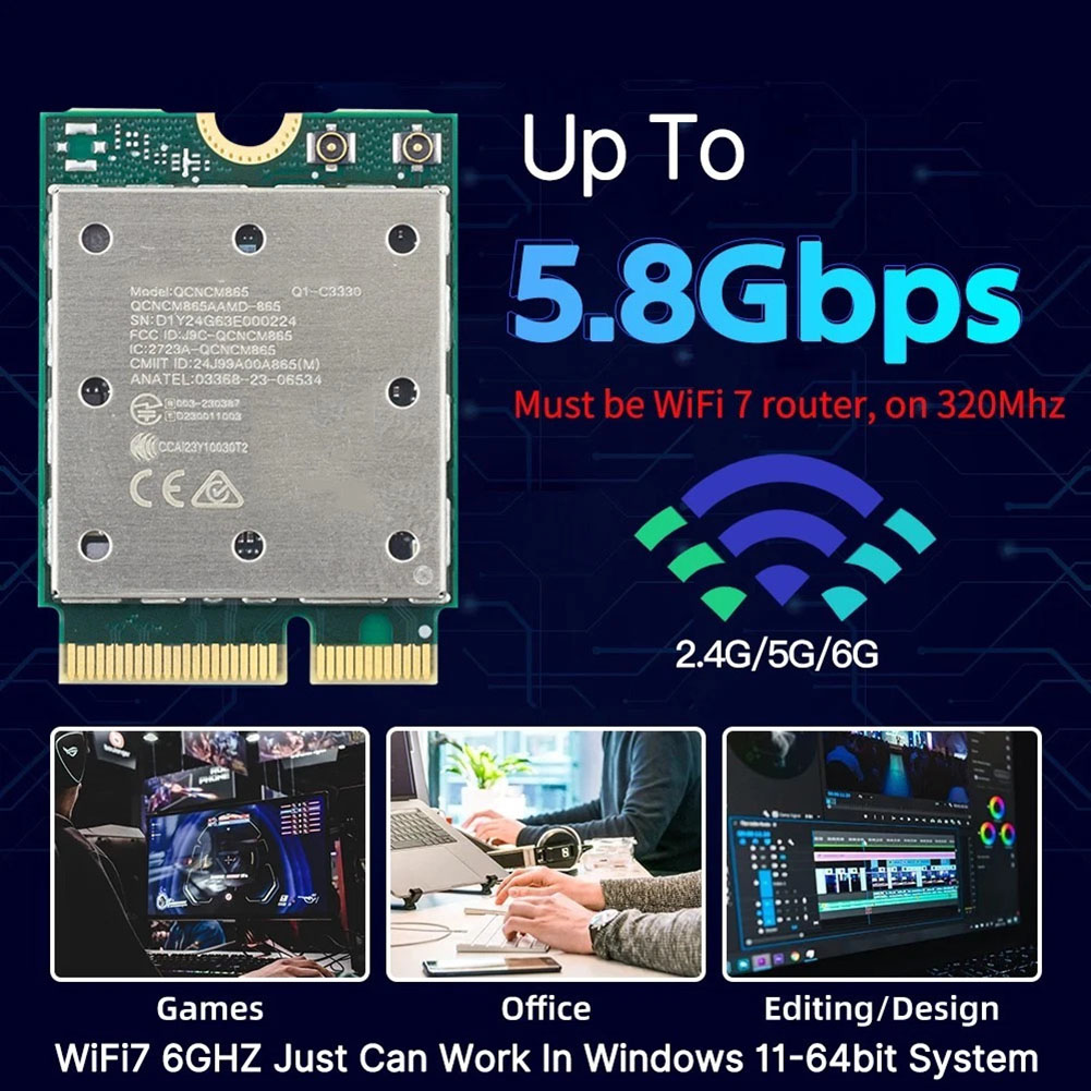 WiFi 7 QCNCM865 M.2 Wireless-N – Woodworking Network Bewertung und Preis